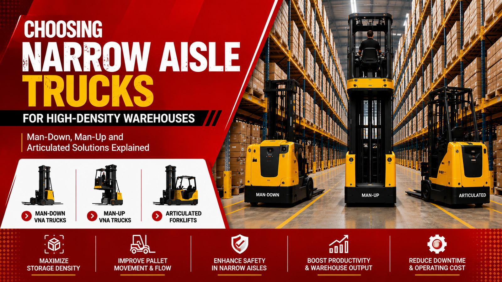Choosing Narrow Aisle Trucks for High-Density Warehouses