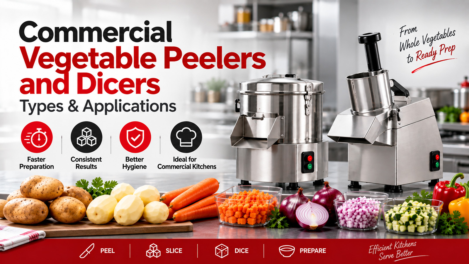 Commercial Vegetable Peelers and Dicers: Types & Applications