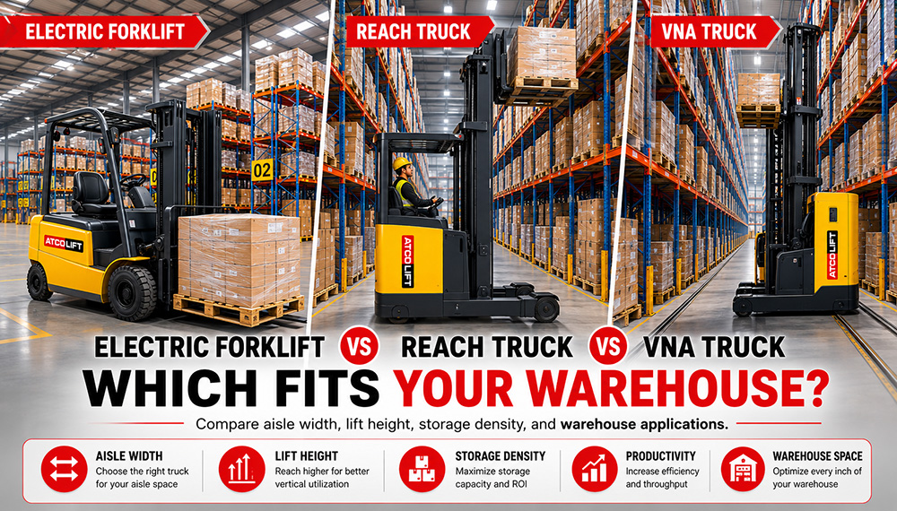 Electric Forklift vs Reach Truck vs VNA Truck: Which Fits Your Warehouse?