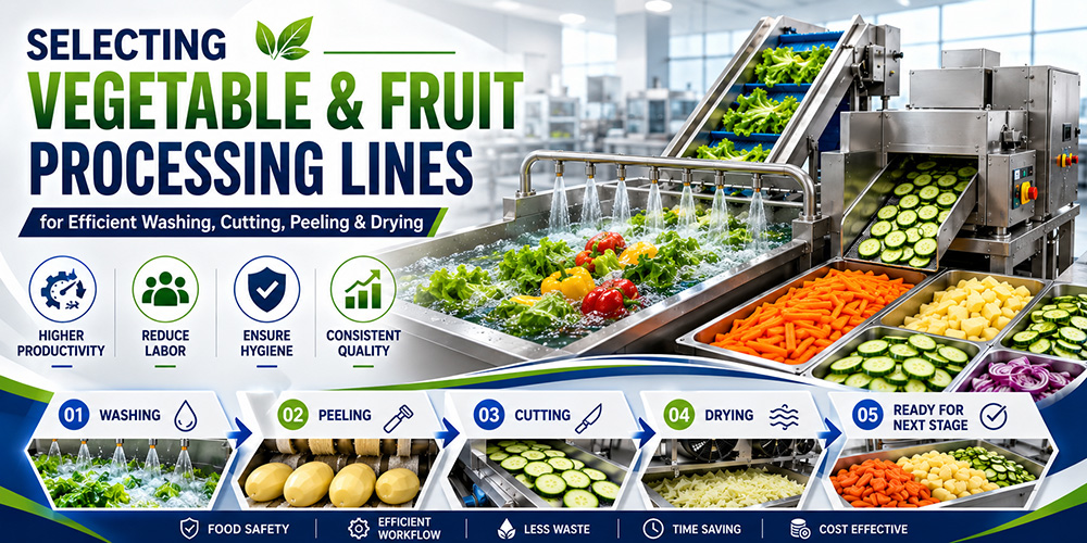 Selecting Vegetable and Fruit Processing Lines for Efficient Washing, Cutting, Peeling & Drying