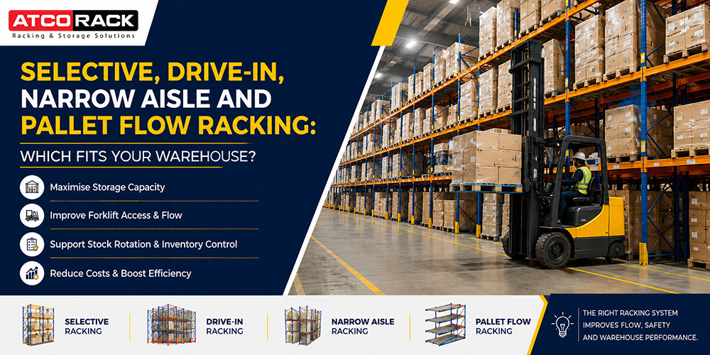 Selective, Drive-In, Narrow Aisle and Pallet Flow Racking: Which Fits Your Warehouse?